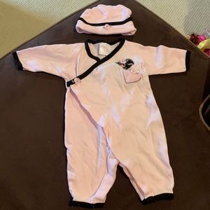 Designer sleeper/one piece with matching hat